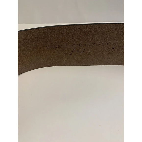 Forest And Culver Black Leather Belt Retro Punk Metal Goth Size 33 - Picture 4 of 7